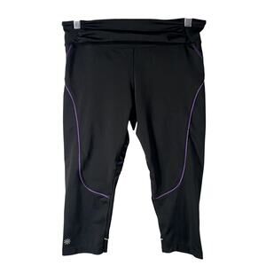Athleta Athletic Cropped Capri Workout Gym Pants Black Womans Size Small